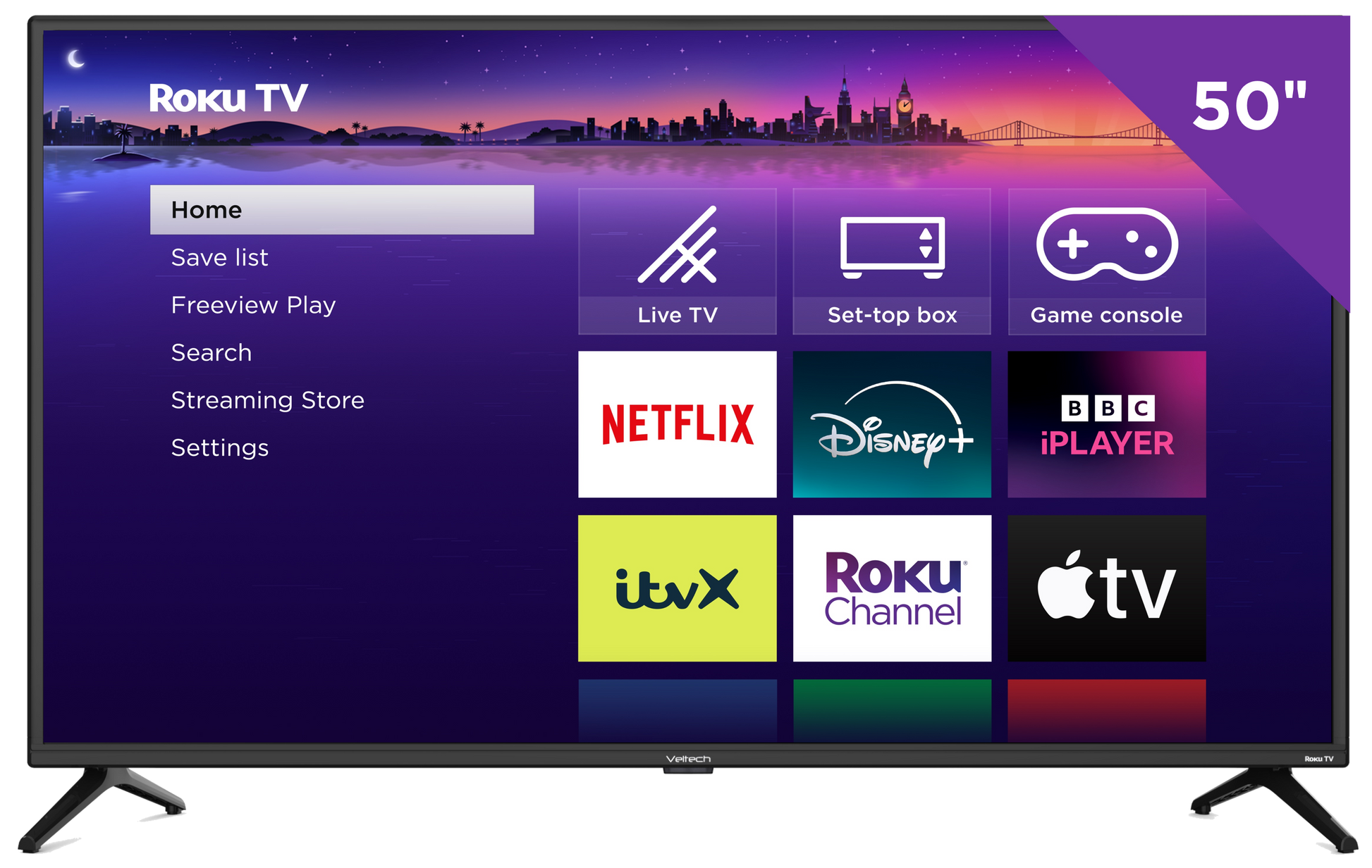 50" Veltech Roku TV -Also available at AO.com - Watt-a-Home by Veltech